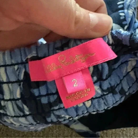 Lilly Pulitzer Auria Top in High‎ Tide Navy Top Size 2 - Picture 7 of 9